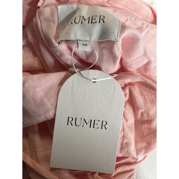 Rumer Chloe Maxi Dress Size X- Small Pink Ruched Front - Picture 13 of 15